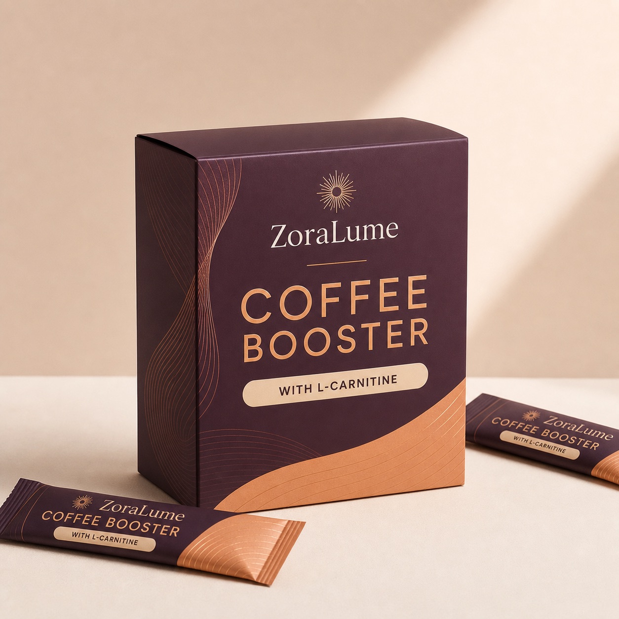 ZoraLume Coffee Booster box and sachets